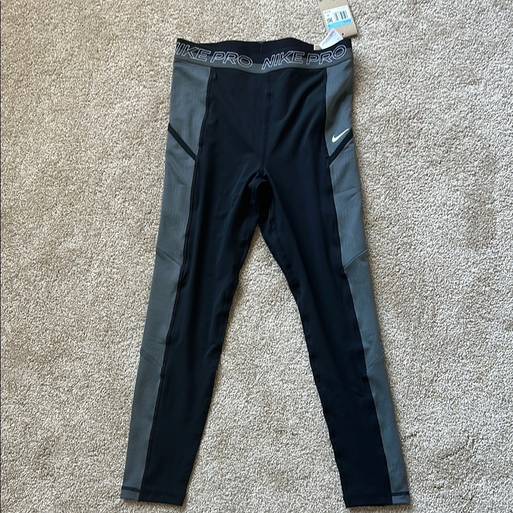 Nike Pro Black and Gray Leggings